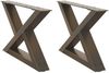 vidaXL Couchtischbeine 2 Stk. Naturstahl 60x(30-31,3) cm Stahl 4012691 Bild 2