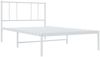 vidaXL Bettgestell mit Kopfteil Metall Weiß 107x203 cm 352525 Bild 3