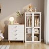 Merax Kleiderschrank, Kombinationskleiderschrank, Kleiderschrank + Kommode ,Schlafzimmermöbelset, Nachtschränkchen-Kleiderschrank-Kombination, Weiß Bild 2