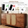 Sideboard Holzoptik, 160x40x90 cm mit Rattantüren & 6 Schubladen Bild 5