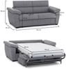 Dmora 3-Sitzer Schlafsofa Trino, Schlafsofa fürs Wohnzimmer, gepolstert, abnehmbar, 100 % Made in Italy-Qualität, 225x95 h100 cm, Grau Bild 3