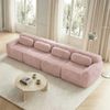 Flieks 4-Sitzer Sofa, rahmenlos modular Sofa mit 4 Kissen, rutschfester Boden, Plüsch, Rosa Bild 3
