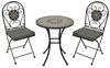 TPFGarden Garten-Essgruppe DERBY, (Bistroset - Gartenset 3-teilig - schwarz pulverbeschichtetes Eisen, 3-tlg, Tischplatte, Sitzfläche und Rückenfläche - Mosaik-Design), (2x Klappstuhl, 1x Tisch 60cm rund) Bild 4