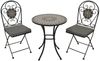 TPFGarden Garten-Essgruppe DERBY, (Bistroset - Gartenset 3-teilig - schwarz pulverbeschichtetes Eisen, 3-tlg, Tischplatte, Sitzfläche und Rückenfläche - Mosaik-Design), (2x Klappstuhl, 1x Tisch 60cm rund) Bild 5