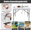 KOMFOTTEU Campingtisch Filetiertisch, tragbar & klappbar, mit 2 Waschbecken & drehbarem Wasserhahn Bild 3