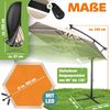 KESSER® Ampelschirm mit LED Solar inkl. Abdeckung mit Kurbelvorrichtung, UV-Schutz, Aluminium beige, Ø 350 cm Bild 2