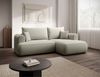 Selsey ''Ovo Mini' Eckschlafsofa rechtsseitig mit Stauraum, Easy-Clean-Samtbezug, hellbeige, 93 x 238 x 156 cm Bild 2