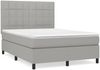 vidaXL Boxspringbett mit Matratze Hellgrau 140x200 cm Stoff 3141777 Bild 2