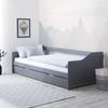 Gästebett Holzbett 90x200 cm mit 2 Matratzen Grau Tagesbett ausziehbar Jugendbett Ausziehbett Funktionsbett Bild 2