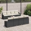 vidaXL Sofa Set mit Kissen 7 pcs Schwarz und Creme Poly-Rattan 3355316 Bild 3