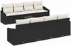 vidaXL Sofa Set mit Kissen 7 pcs Schwarz und Creme Poly-Rattan 3355316 Bild 2