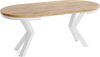 WFL GROUP Esstisch Clara White im Loft-Stil rund ausziehbar mit weißen Metallbeinen (MADE IN EU, erhältlich in zwei Größen – 100/120 cm, ausziehbar auf 180/200 cm), platzsparender Industrial Tisch in Holzoptik für Wohnzimmer oder Küche Bild 4