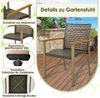 COSTWAY Gartenstuhl, 4er Set, Rattann mit Akazienholz-Armlehnen, 180kg Bild 3
