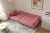 Merax sofa Schlafsofa mit Bettfunktion, verstellbarem Winkel, goldenen Beinen, mit Kissen und seitlichen Aufbewahrungstaschen, rosa Bild 5