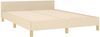 Doppelbett mit Kopfteil Stoff Creme 140x190 cm Bild 5