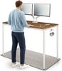 Desktronic Elektrisch höhenverstellbarer Schreibtisch HomeMax 160x80cm Weiß/Massives Walnussholz mit Memory-Funktion, Anti-Kollisions Technologie, USB-A und USB-C-Ladeanschlüssen Bild 1