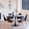 GrandCA HOME Esstisch Moderner Esstisch im Minimalistischen Stil, Runder Küchentisch (1-St), aus MDF, 70/80/110cm×75cm, Weiß/Schwarz Bild 3