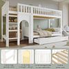 Etagenbett mit Regal, Schrank, Lattenrost und Treppe, 90x200cm, Kinderbett mit Rausfallschutz, Hochbett, Kiefer Bild 4