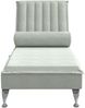 vidaXL Massage-Chaiselongue, mit Nackenrolle, Samt Hellgrau, 137 x 56 x 75 cm Bild 4