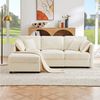 Merax Ecksofa L-förmig Sofa mit Fußhocker, Chenille-Stoff, 1 Teile, 3-Sitzer Schlafsofa mit verstellbaren Armlehnen, Kissen,218x156.5x86cm Bild 3