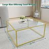 Huhote Couchtisch 67x67 Glas Gold Quadratisch Moderne Sofatisch Bild 2