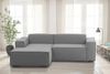 Dmora Sofa mit Halbinsel Assurte, modulares Sofa mit linker Chaiselongue, modernes Stoffsofa, 100 % Made in Italy, 240 x 170 x 70 cm, Grau Bild 2
