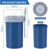 Bugucat Müslibecher to Go 2er Set 760ml+230ml Löffel blau rosa Bild 2