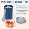 Bugucat Müslibecher to Go 2er Set 760ml+230ml Löffel blau rosa Bild 4