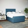 vidaXL Boxspringbett mit Matratze Dunkelblau 140x190 cm Samt 3292350 Bild 3