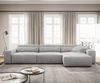 Ecksofa Sirpio XL 370x170 cm Cord Silbergrau Recamiere variabel Bild 2