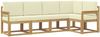 vidaXL Outdoor-Sofagarnitur mit Kissen 5 pcs Weiß und Creme 3387619 Bild 2
