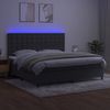 vidaXL Boxspringbett mit Matratze & LED Dunkelgrau 200x200 cm Samt, Härtegrad: H2 [3136384] Bild 4