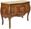 Casa Padrino Barock Kommode Braun mit Marmorplatte Creme und 2 Schubladen - Empire Kommode Bild 2