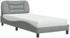 vidaXL Bett mit Matratze "Hvar" Hellgrau 90x200 cm Stoff 3208506 Bild 2