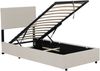 Polsterbett Juva mit Matratze und Bettkasten 90x200 cm Beige Corium Bild 5