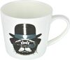 3-tlg. Tee-Set, Teekanne + 2 Teebecher, HUND MIT HUT UND LUPENGLAS, Kunst-Dekor, Hundemotiv, 1,25L, Brillantporzellan Bild 2
