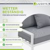 Juskys Gartenmöbel Lounge St. Tropez - 4 Personen Sitzecke - Set mit Tisch, Ecksofa & Kissen - Möbel für Balkon & Garten - Holz Balkonmöbel Weiß Bild 3