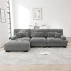 Ecksofa in Grau aus Chenille mit modularer Form, tiefem Sitz und passenden Ottomans,81x313x145 cm Bild 2