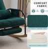 Leawin Schaukelstuhl Wohnzimmer mit Hocker & gepolstertem Kissen Cord, Großer Relax Schaukelstuhl mit Liegefunktion Cord Bild 2