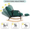 Leawin Schaukelstuhl Wohnzimmer mit Hocker & gepolstertem Kissen Cord, Großer Relax Schaukelstuhl mit Liegefunktion Cord Bild 4