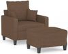 vidaXL Sessel mit Hocker Braun 60 cm Stoff 3201084 Bild 2