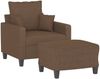vidaXL Sessel mit Hocker Braun 60 cm Stoff 3201084 Bild 3