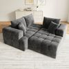 Merax Modulares L-förmiges Ecksofa ohne Gestell, Cloud-Sofa, bequemes Chenille-Gewebe, frei kombinierbar, bodennahes Design, keine Montage erforderlich, Grau Bild 5
