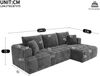 Merax Modulares L-förmiges Ecksofa ohne Gestell, Cloud-Sofa, bequemes Chenille-Gewebe, frei kombinierbar, bodennahes Design, keine Montage erforderlich, Grau Bild 4