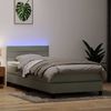 vidaXL Boxspringbett mit Matratze & LED Hellgrau 90x210 cm Samt 3316959 Bild 1