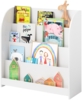 Bellabino 'Baru' Kinderbücherregal, weiß, 88x30x80 cm, Montessori Kinderregal mit 4 Ablagefächern