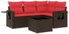 vidaXL 5-teiliges Gartensofa-Set mit Kissen, braun, Polyrattan 3220123 Bild 2