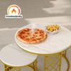 2er-Set Couchtisch aus MDF mit Marmoroptik & goldfarbenem Metallgestell, nestbar, 70x70x45 cm + 45x45x37 cm Bild 5
