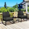 Yaheetech Balkonset, 3-teilig Polyrattan Sitzgruppe mit Sofa und Sitzkissen, Schwarz Bild 2