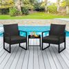 Yaheetech Balkonset, 3-teilig Polyrattan Sitzgruppe mit Sofa und Sitzkissen, Schwarz Bild 3
